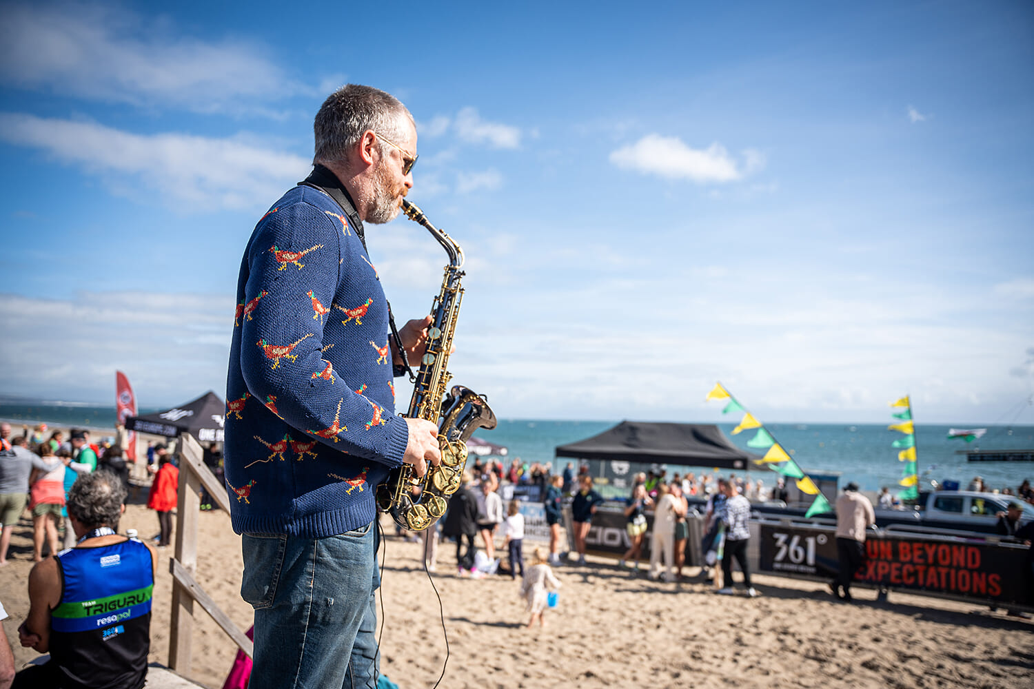 Abersoch Trail Saxophonist by Sam Beaumont