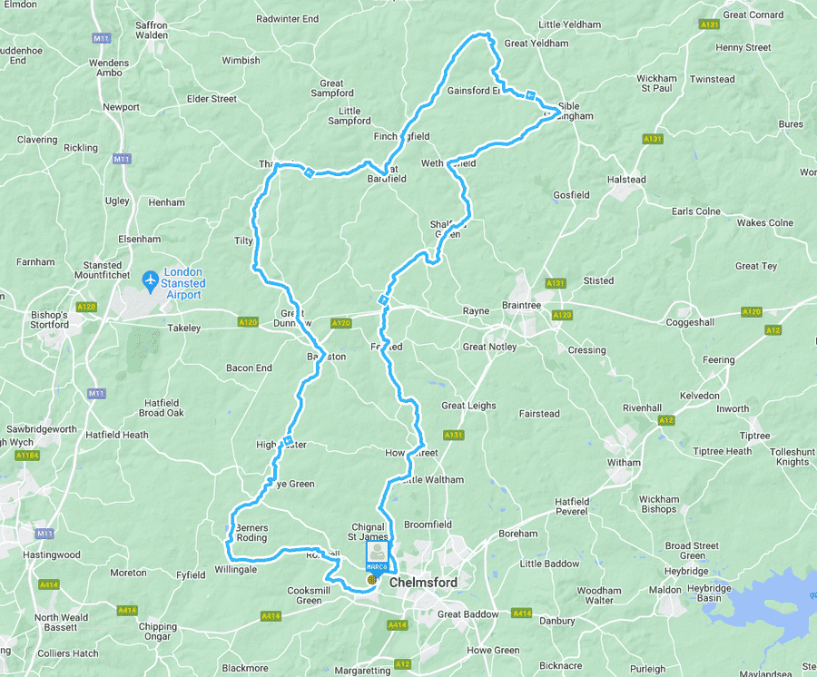 Ride Essex Classic route map