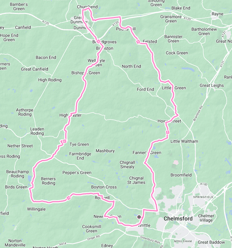 Ride Essex Cool route map