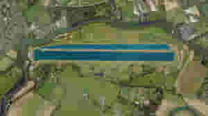 Aerial view of Dorney Lake, a purpose built rowing lake