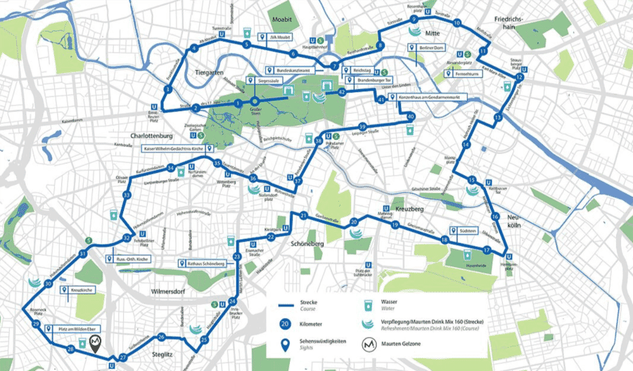 Berlin Marathon route map
