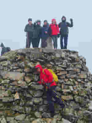 Ben Nevis 2022 group on the summit stones