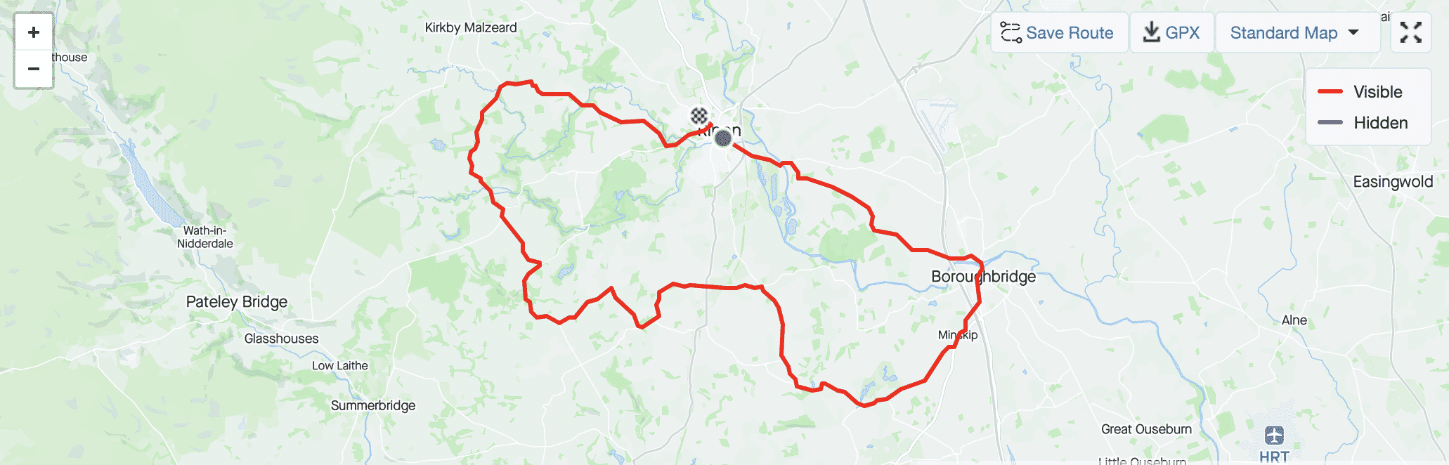 Road bike: via Boroughbridge and Grantley