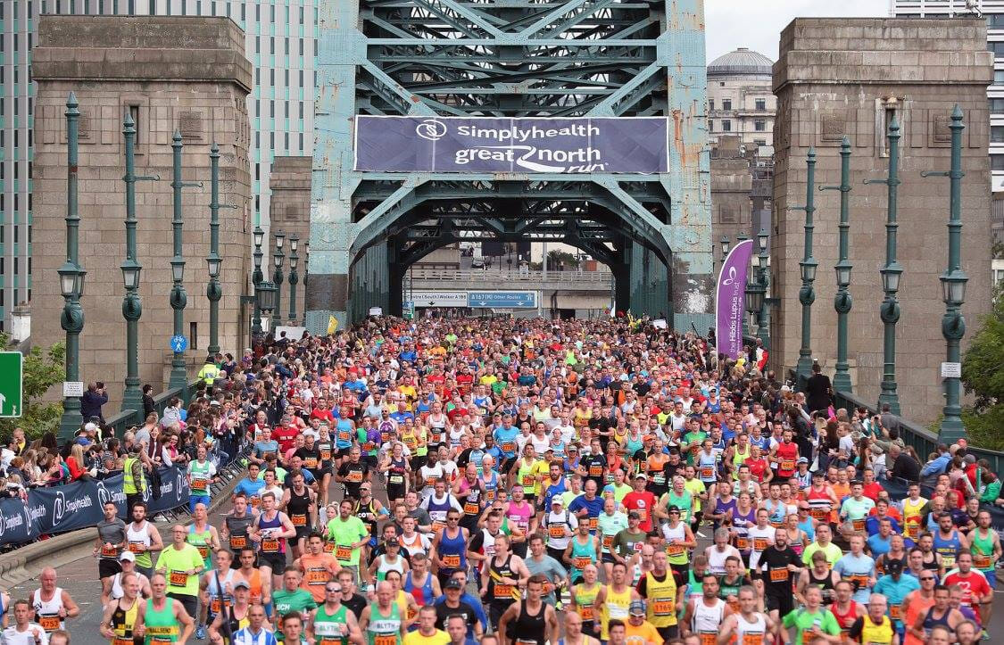 The Great North Run crosses the River Tyne