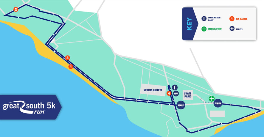 Great South 5K route map