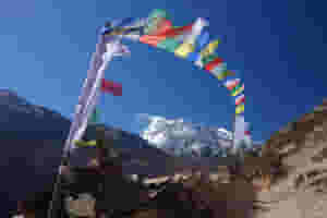 tibetan flags in the manang valley 54