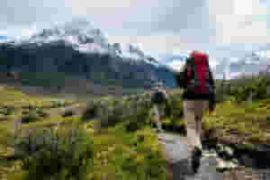 hikers during the w trek in patagonia 95
