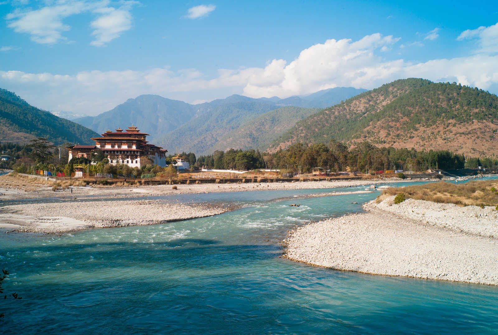 temple overlooking the river in punakha bhutan 308