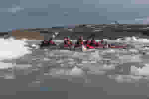 group of kayak among iceberg 1144