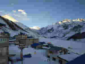 village covered with snow in the langtang valley 398