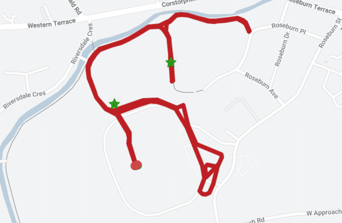 Mini Kilomathon route map
