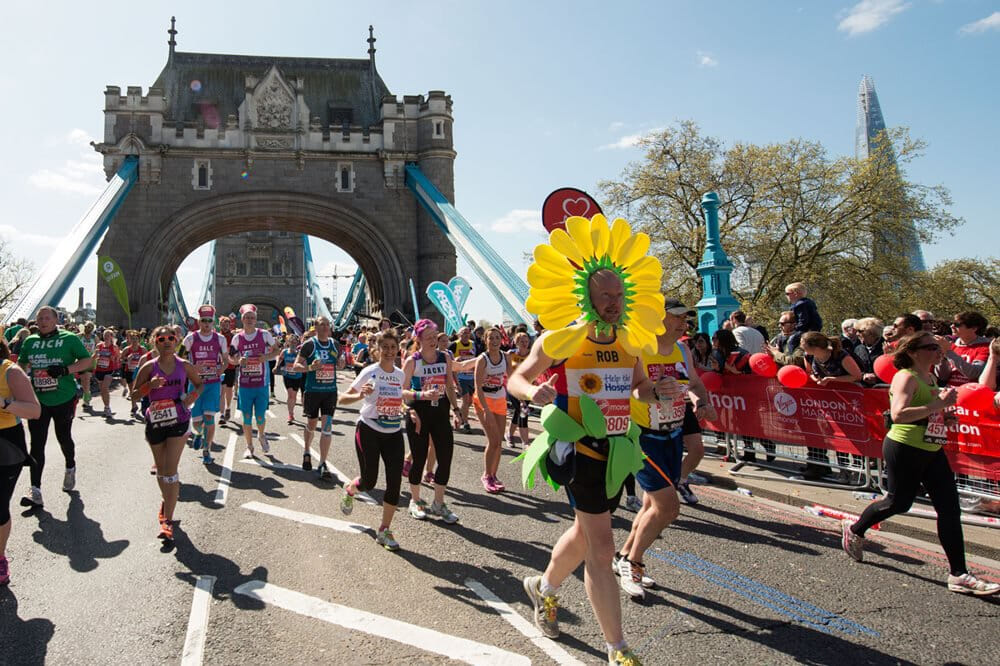 Many runners choose to raise money for charity