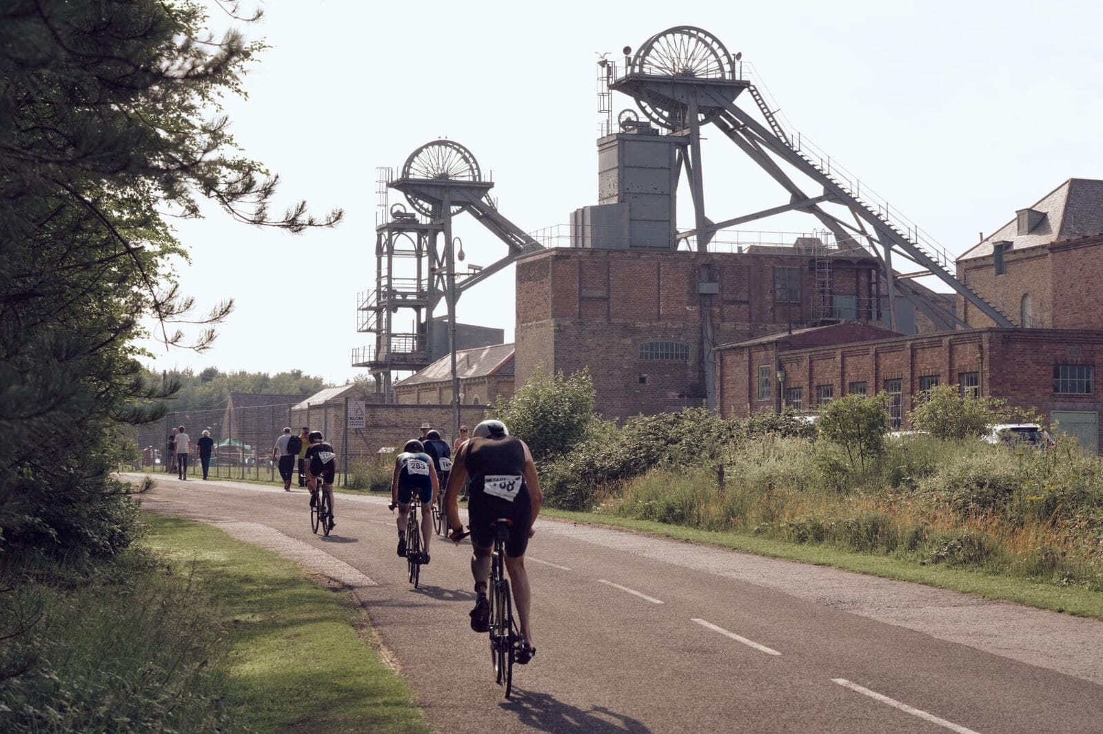 cyclist on way up to woodhorn 