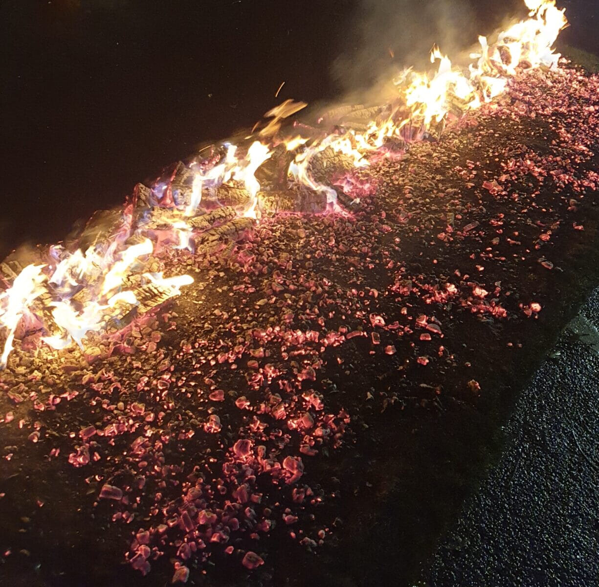 hot coals