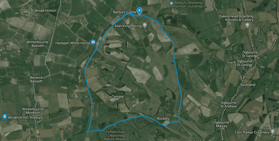 Poppy Treks Wiltshire route map