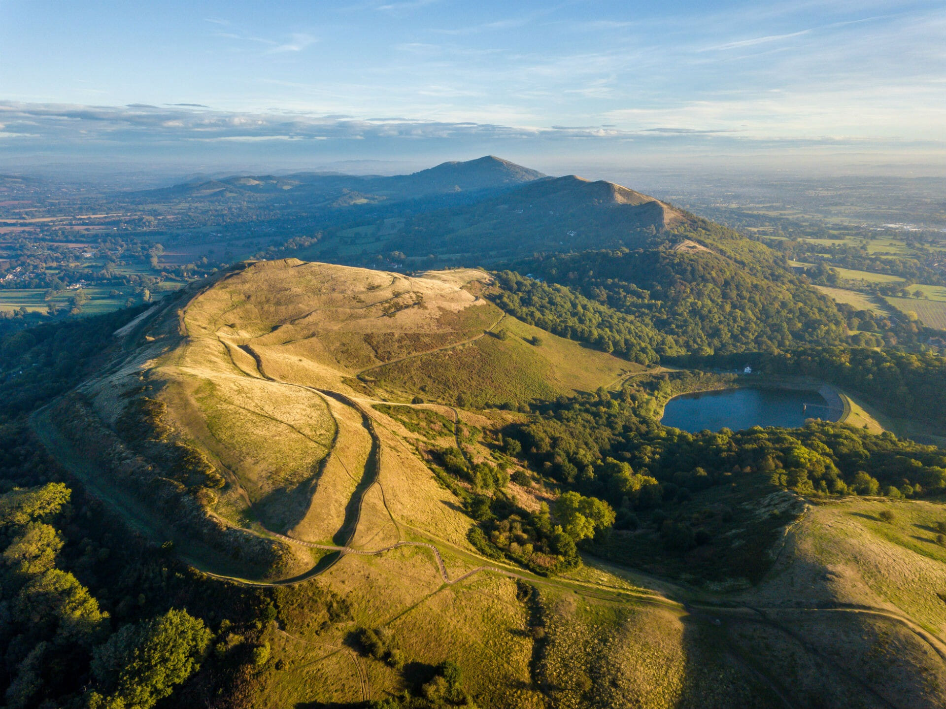 Tackle the dramatic Malvern Hills on a guided trail run, following rugged ridgelines, steep climbs and panoramic views across Worcestershire and Herefordshire in a very British hill running adventure.