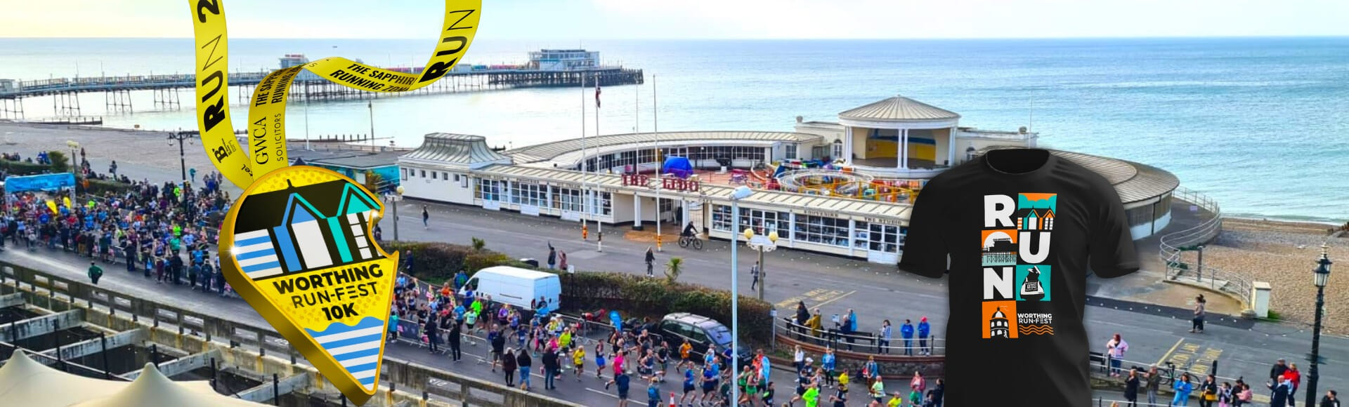 A fun, flat and fast 10K run along the coastal roads of Worthing, a great atmosphere, with cheer points along the route and a bespoke medal and t-shirt.