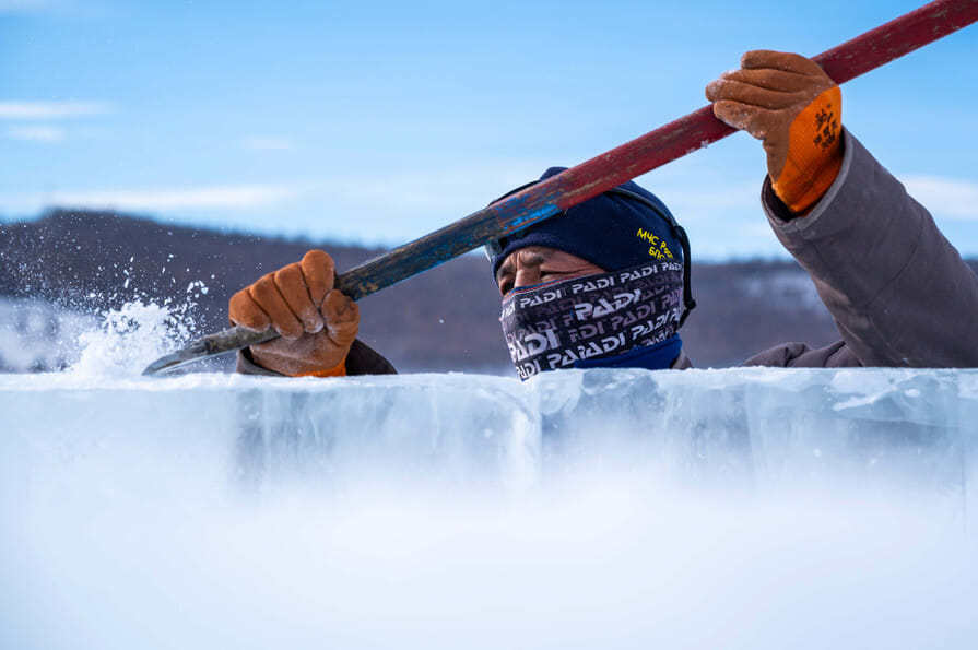 Finish at the Ice Festival