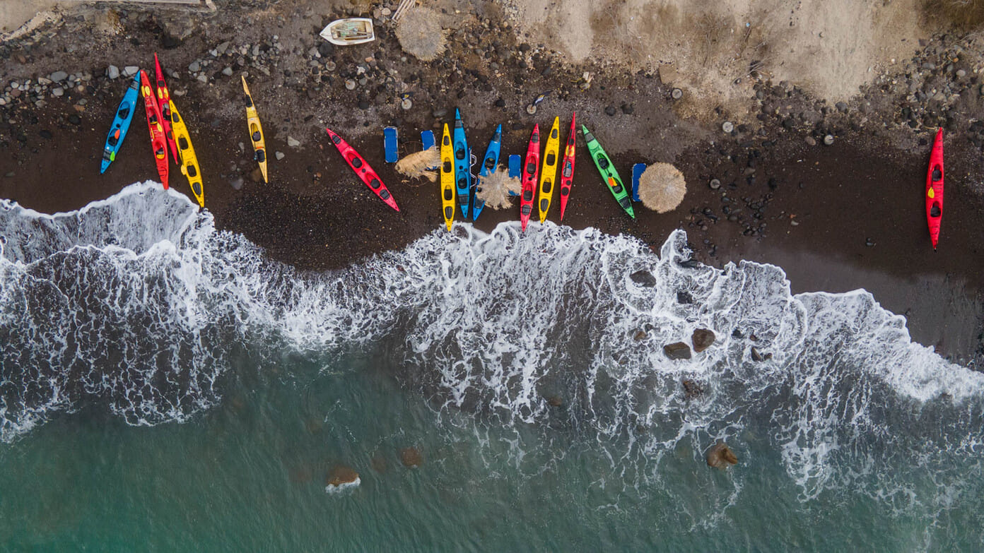 3. Kayak back to Santorini