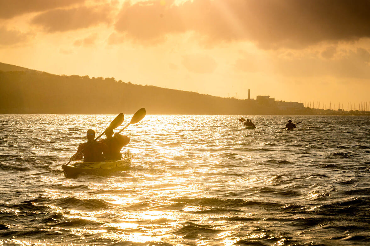 1. Kayak from Oia to Thirassia