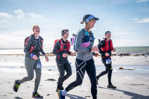 Running along the beach