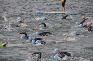 Start with a great sea swim in warm waters then on to the bikes for a closed road and flat bike leg. Finally there's a run with views of the sea. Torre Abbey Sands has excellent water quality.