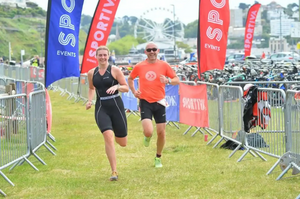 Start with a great sea swim in warm waters then on to the bikes for a closed road and flat bike leg. Finally there's a run with views of the sea. Torre Abbey Sands has excellent water quality.