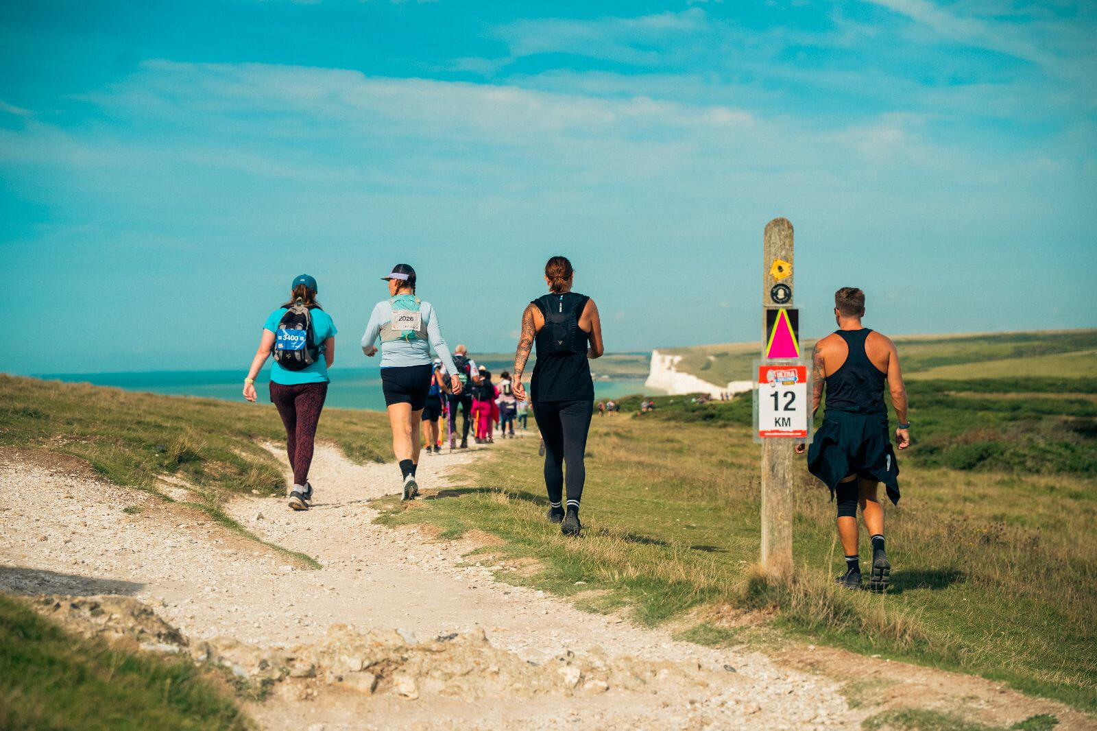 The first quarter option of the South Coast Ultra Challenge from Eastbourne to the coastline, over the Seven Sisters to Cuckmere Haven, over the South Downs to finish at Alfriston for a celebration!