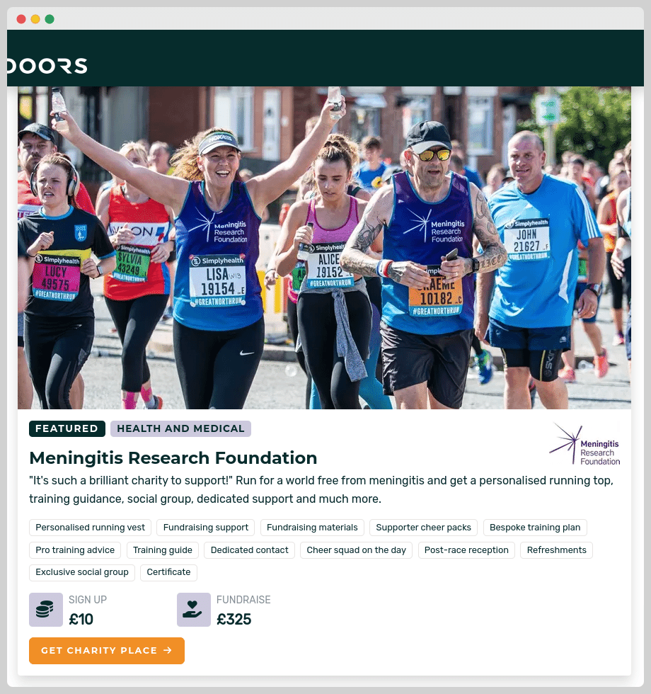Great North Run featured charity
