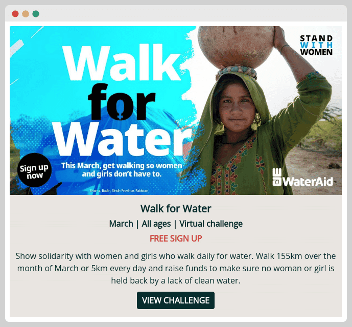Walk for Water newsletter feature