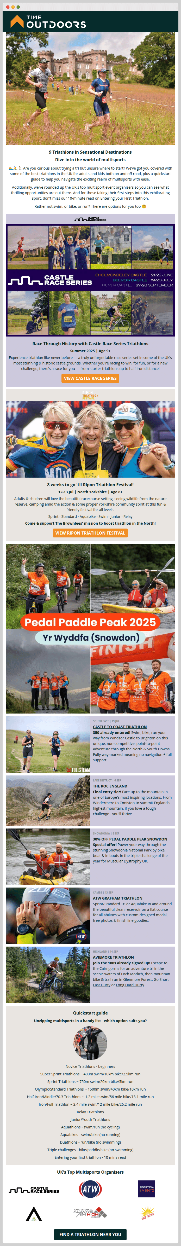 Triathlons newsletter