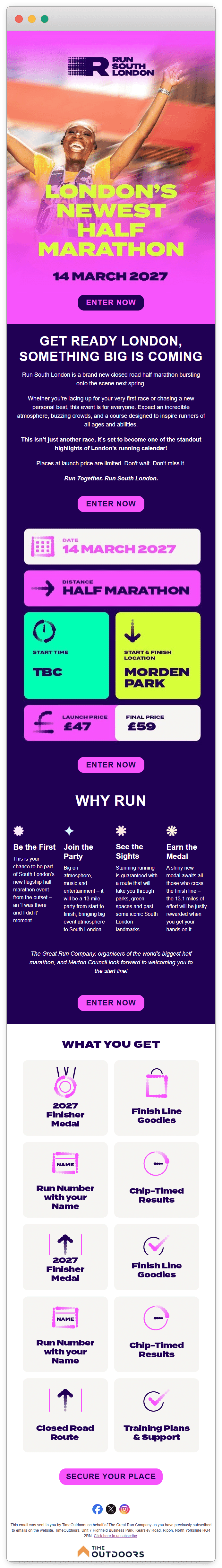Run South London solus email