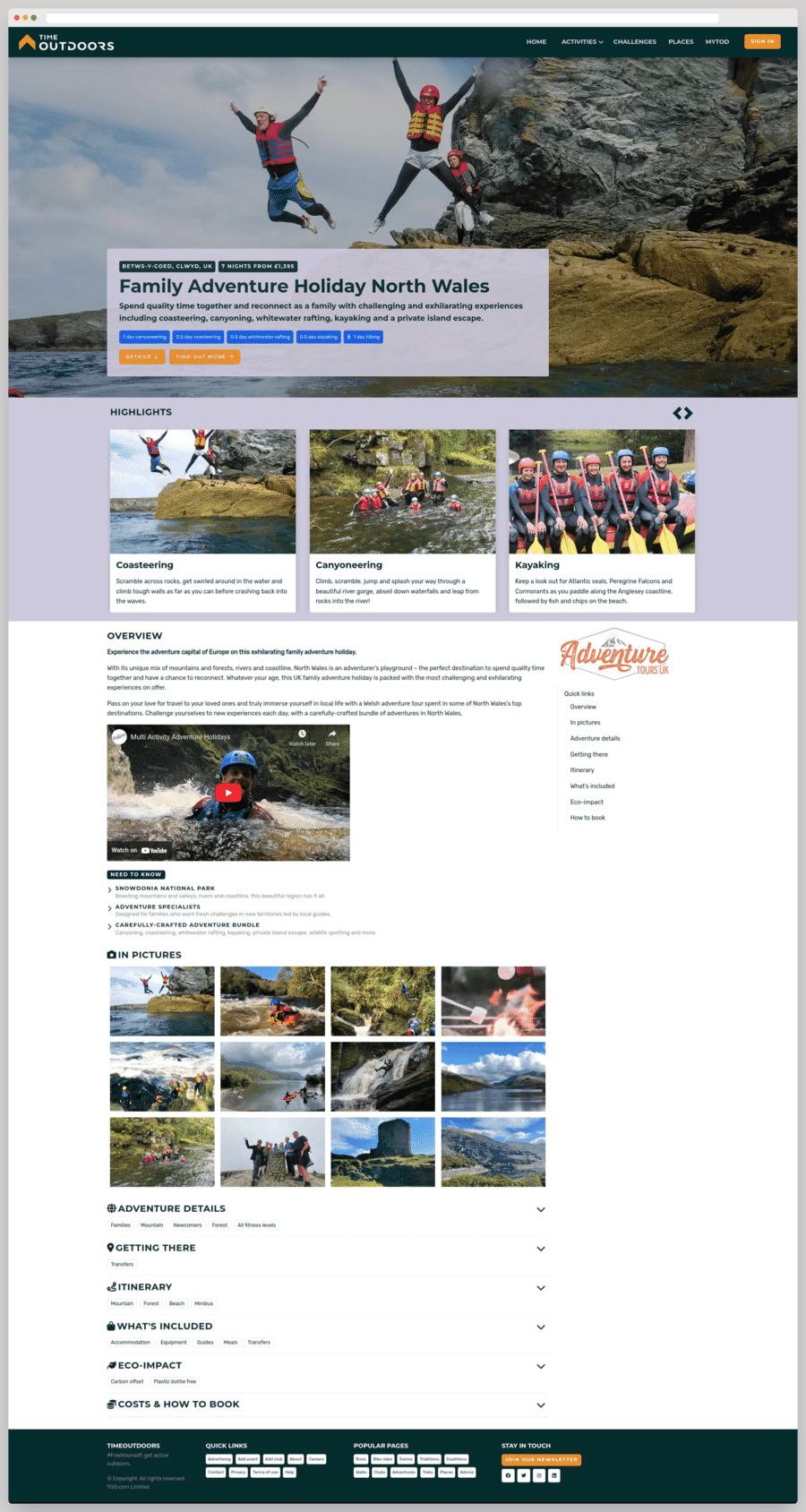 Adventure listing