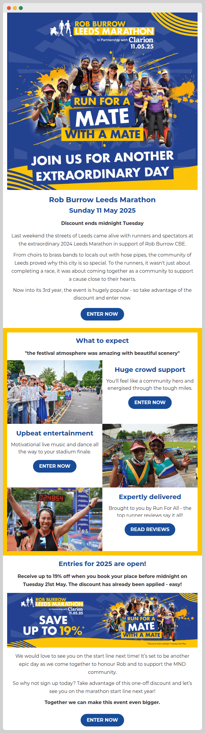 Leeds Marathon email campaign