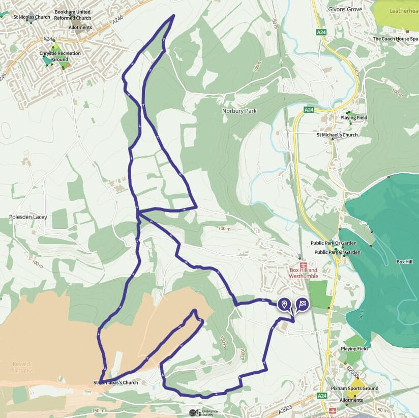 10 Mile map from Ordnance Survey