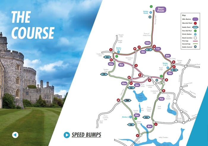 Windsor Half Marathon route map
