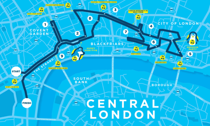 London Winter Run route map
