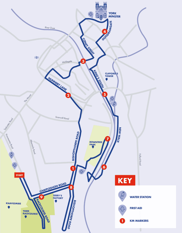 York 10K route map